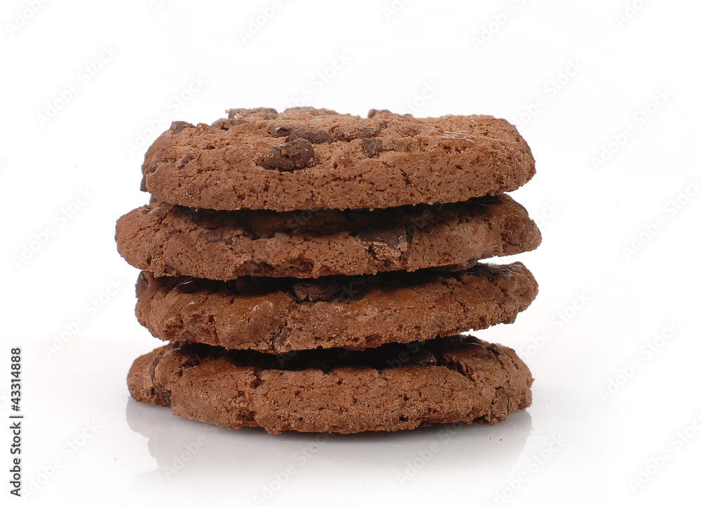 Chocolate Pastry cookies isolated on white Chocolate Pastry cookies isolated on white
