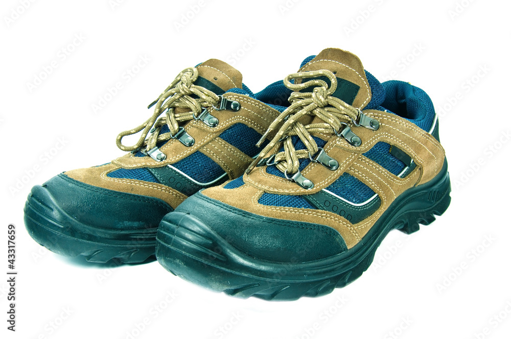 safety shoes on the background safety shoes on the background