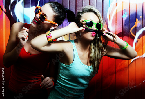 girls and wall