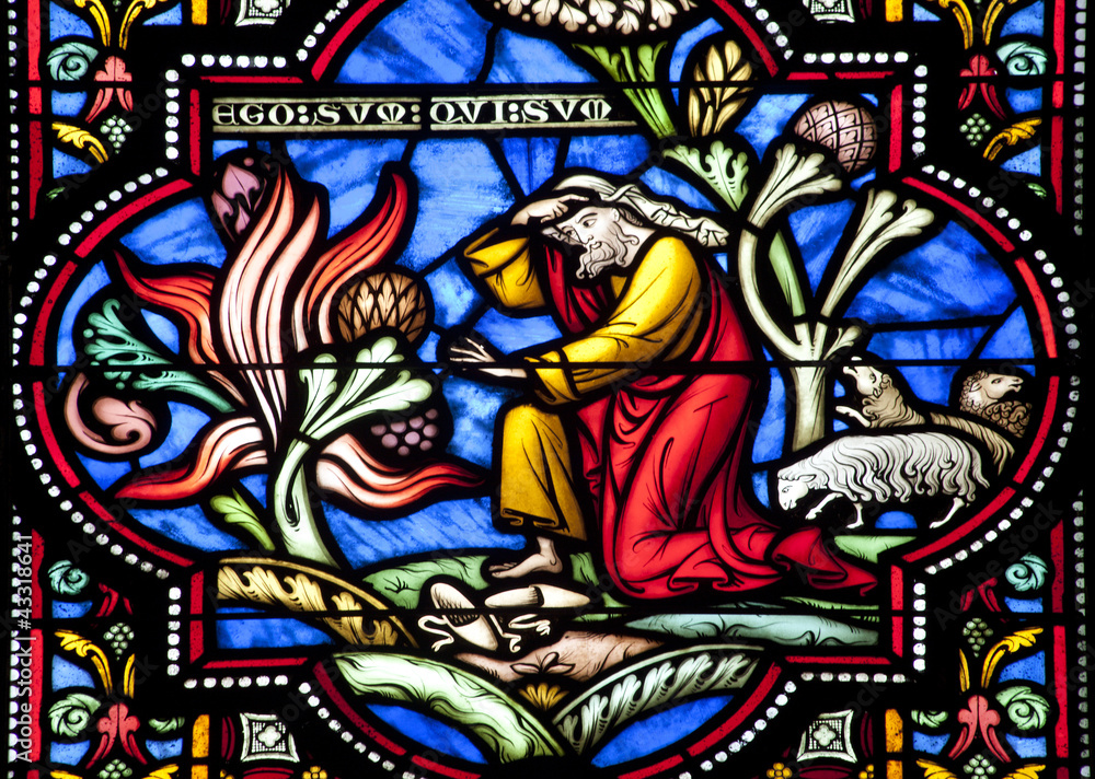 Brussels - Moses and the buring bush - st. Michel cathedral