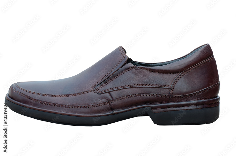 Men's leather shoes on a white background. Men's leather shoes on a white background.