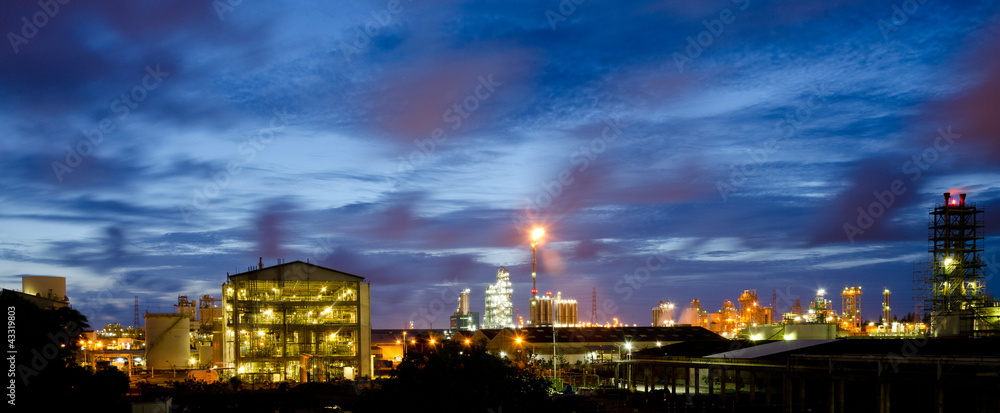 twilight in petrochemical plant