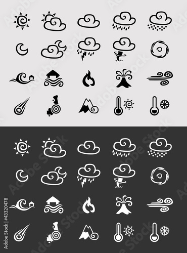 Icon Set Weather and Natural Disasters