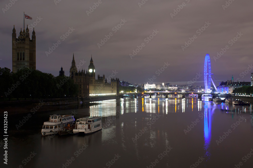 London Eye and Big ben at Night