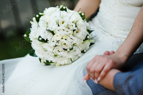 close up of wedding bouquet