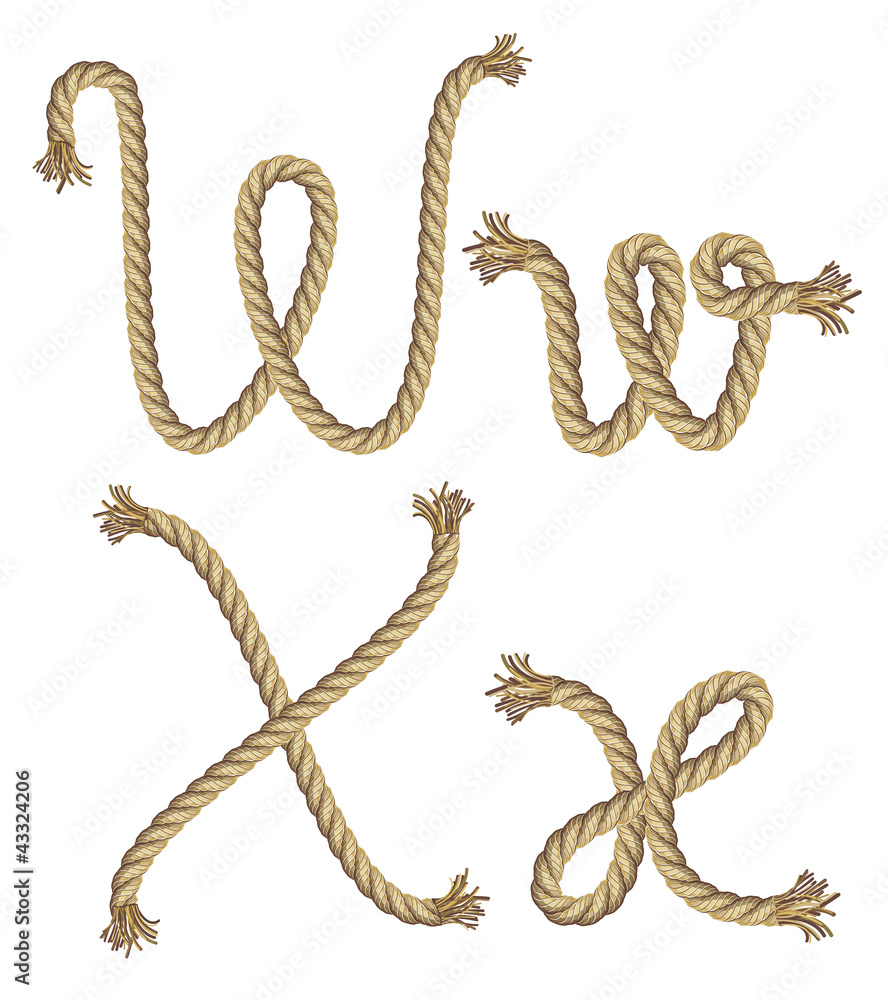 Rope alphabet. vector illustration Stock Vector | Adobe Stock