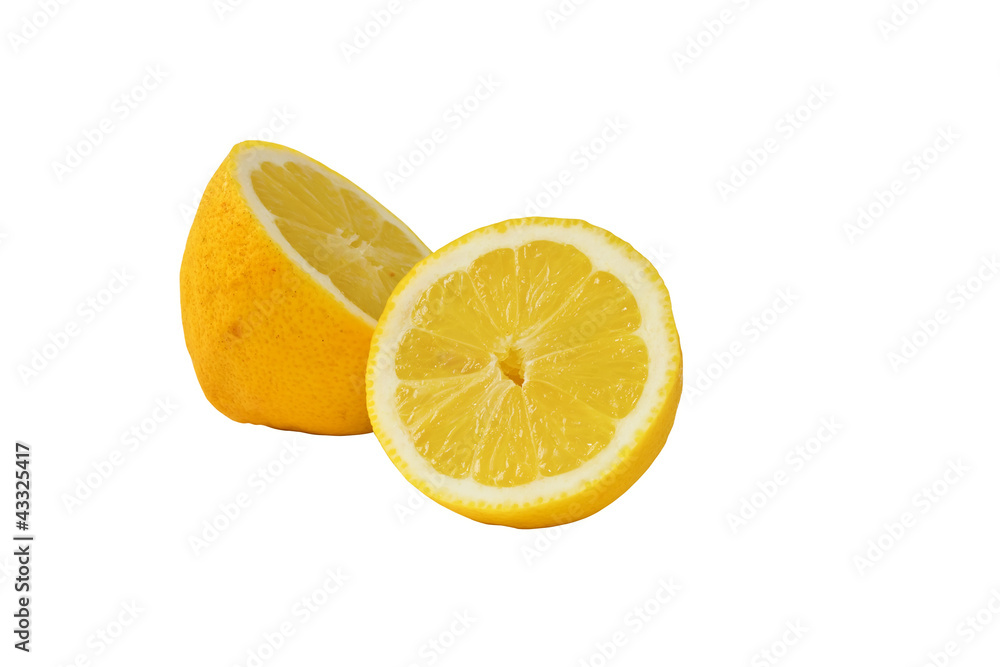 Two half of fresh lemon isolated on white background Two half of fresh lemon isolated on white background