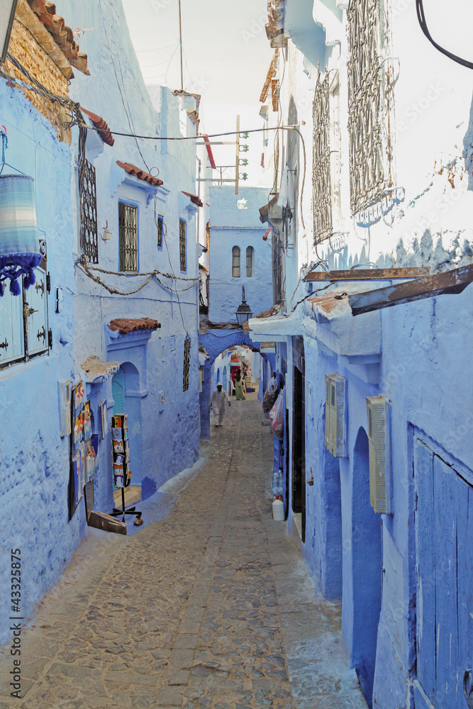 The small street in Medina of Chefchaouen,Morocco