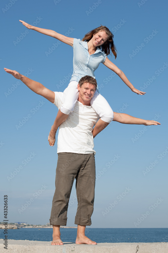 Attractive couple outdoors Attractive couple outdoors