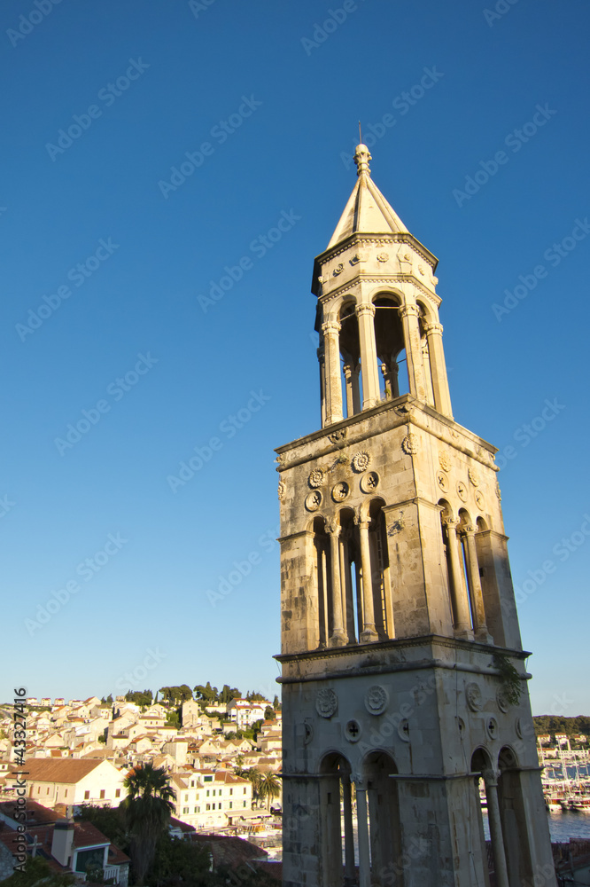 church bell tower in hvar croatia
