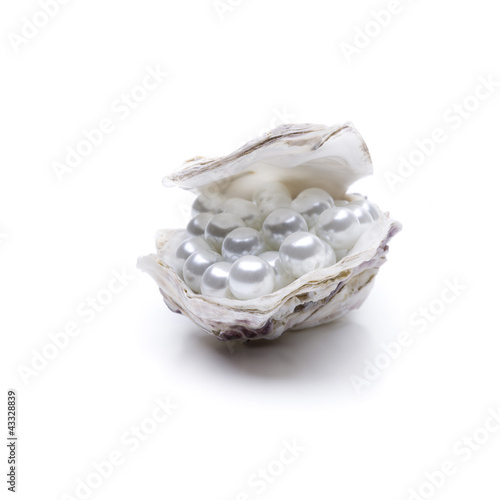 Perlen in einer Austernschale
