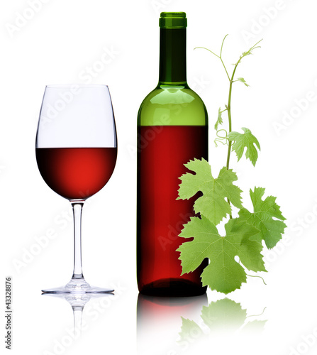 Rotwein mit Weinranke