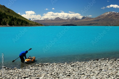 Kayak at Lake Tekapo, New Zealand