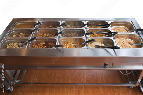 Εκτύπωση καμβά Chinese buffet warmer display with food