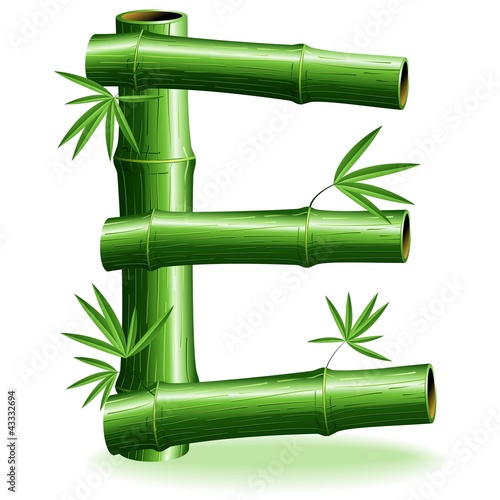 Bambù Lettera E - Bamboo Logo Sign Letter E - Vector