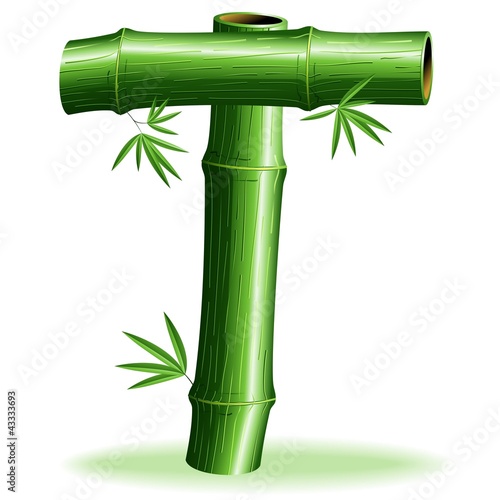 Bambù Lettera T-Bamboo Logo Sign Letter T-Vector