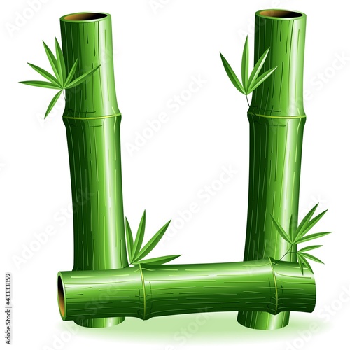 Bambù Lettera U-Bamboo Logo Sign Letter U-Vector