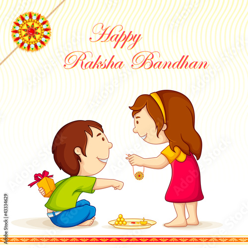 Vector illustration of brother sister in raksha bandhan