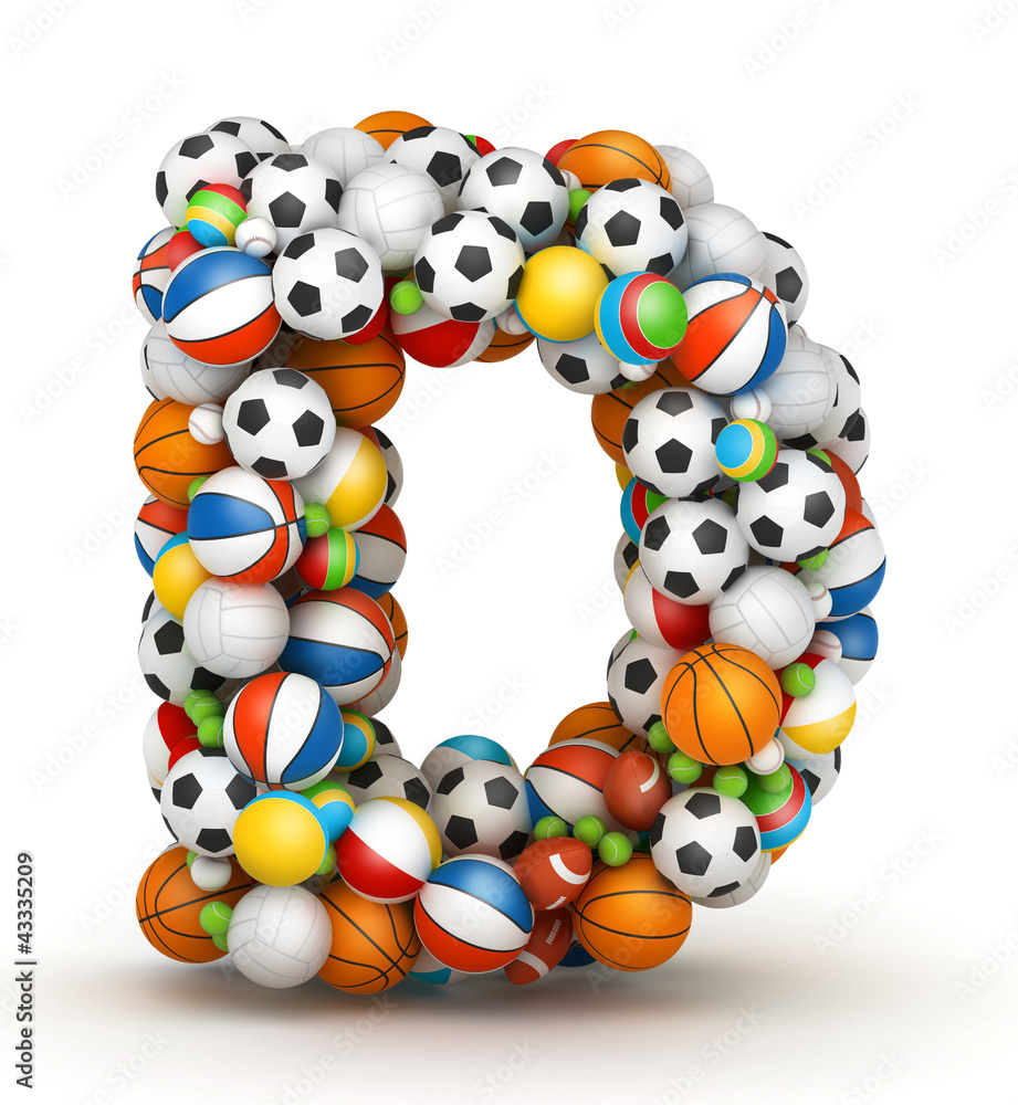 Letter D, gaming balls alphabet Letter D, gaming balls alphabet