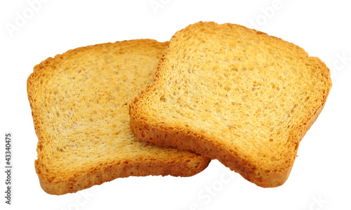 Toasted bread isolated on a white background