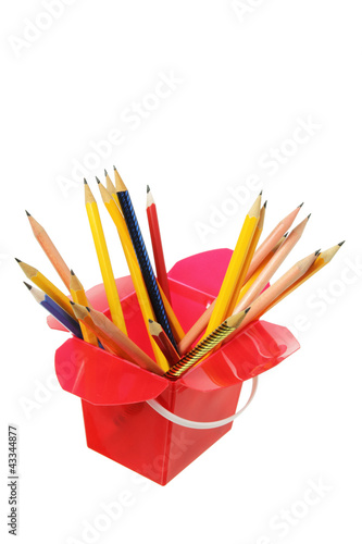 Pencils in Plastic Box