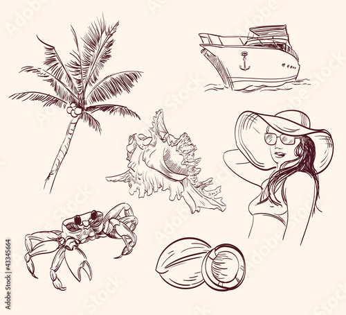 summer time set - hand drawn