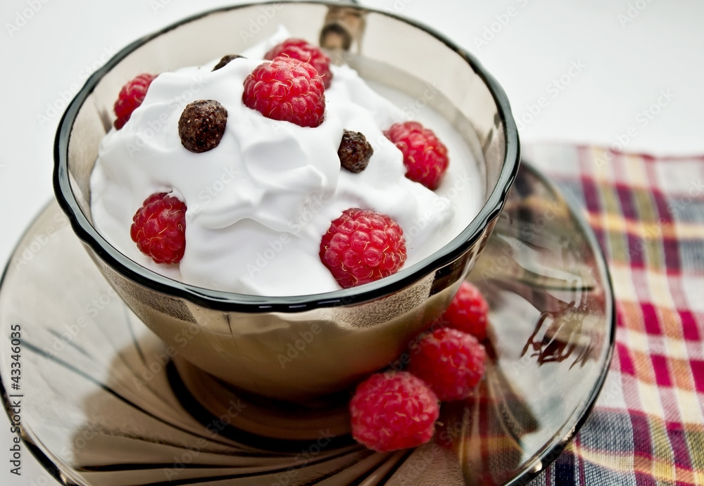 Closeup cup of dessert with ice-cream Closeup cup of dessert with ice-cream