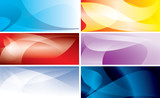 abstract colorful backgrounds with wavy lines - vector set