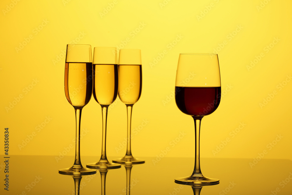 Glasses with wine