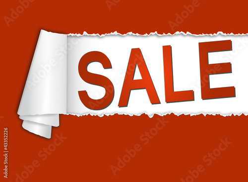 aufgerissenes Papier mit SALE