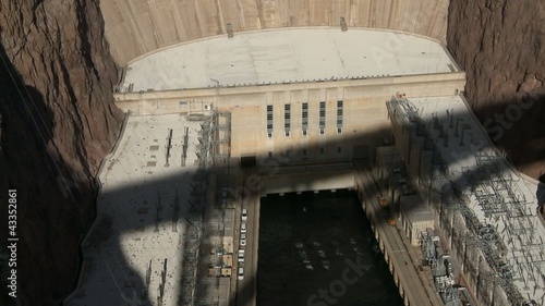 Mid-aerial view of the Hoover Dam