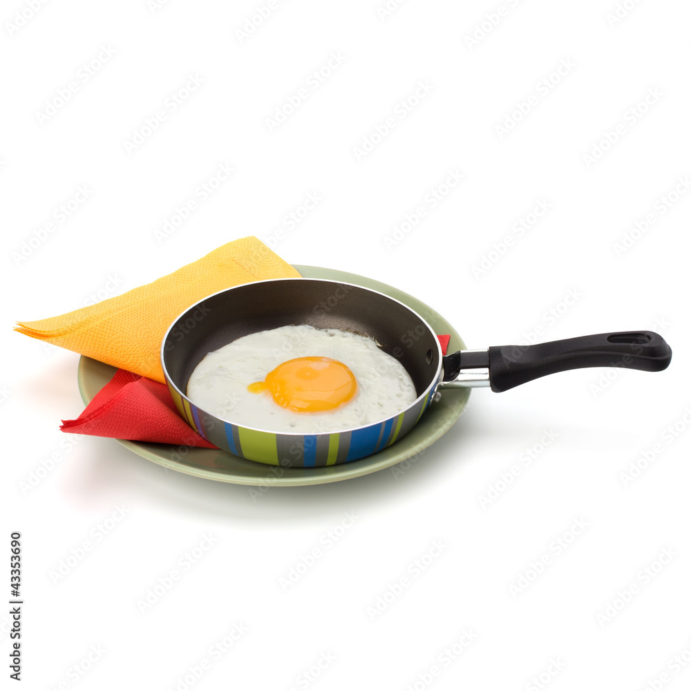 Fried egg on pan Fried egg on pan