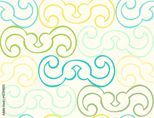 Curved shape Seamless Pattern Background in Spring Color scheme