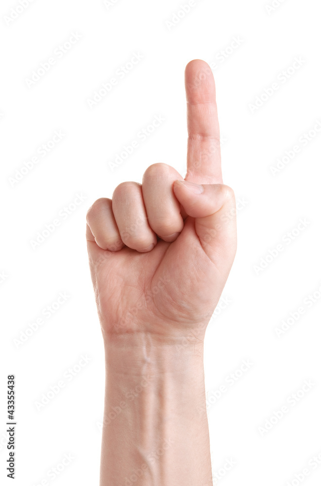 gesture of the hand on white background gesture of the hand on white background