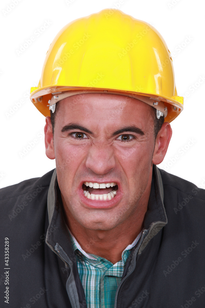 Angry construction worker Angry construction worker