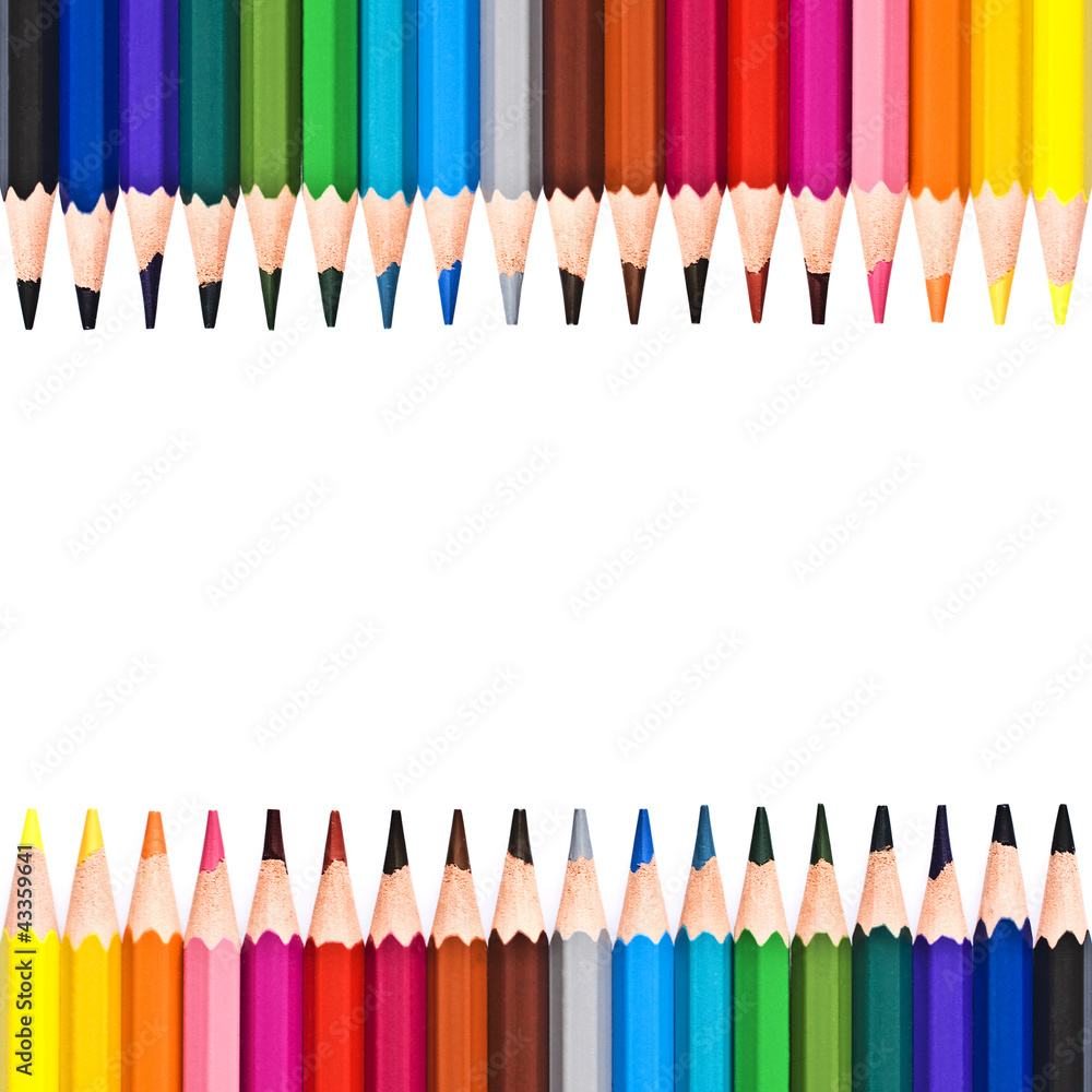 Cadre crayons de couleur Stock Photo | Adobe Stock