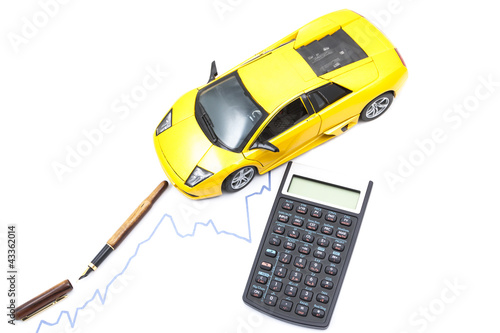 Pen, Car and calculator