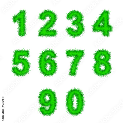 green tinsel digits on white