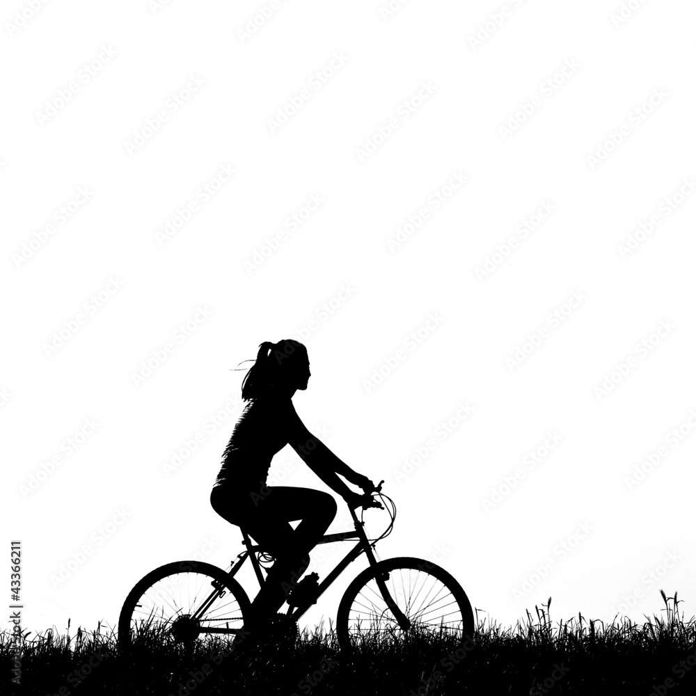 Obraz premium biker girl silhouette