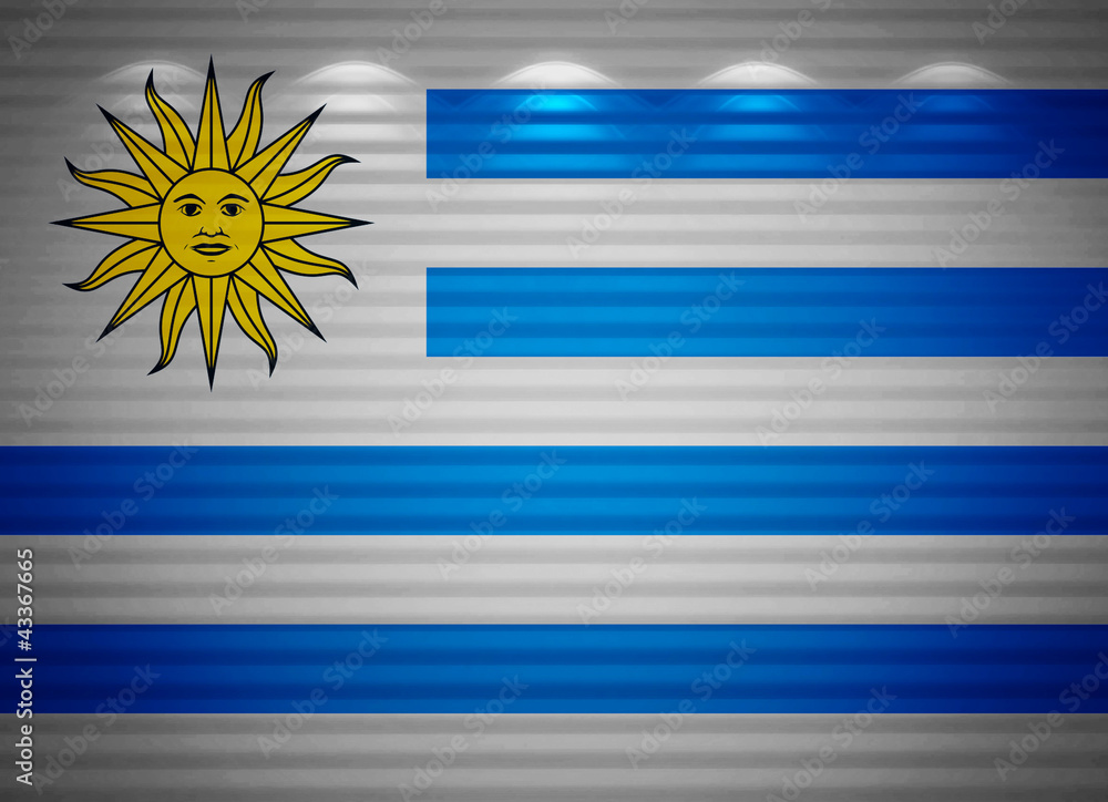 Obraz premium Uruguay flag wall, abstract background