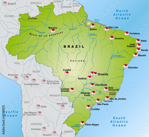Internetkarte von Brasilien und Umland