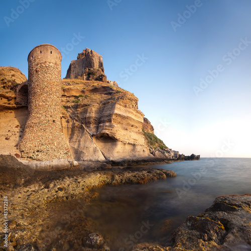 Tower and fort on Capraia island, Elba, Tuscany, Italy