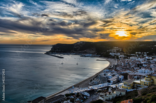 Sunset in Sesimbra, Portugal photo