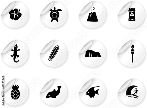 Stickers with Hawaii icons