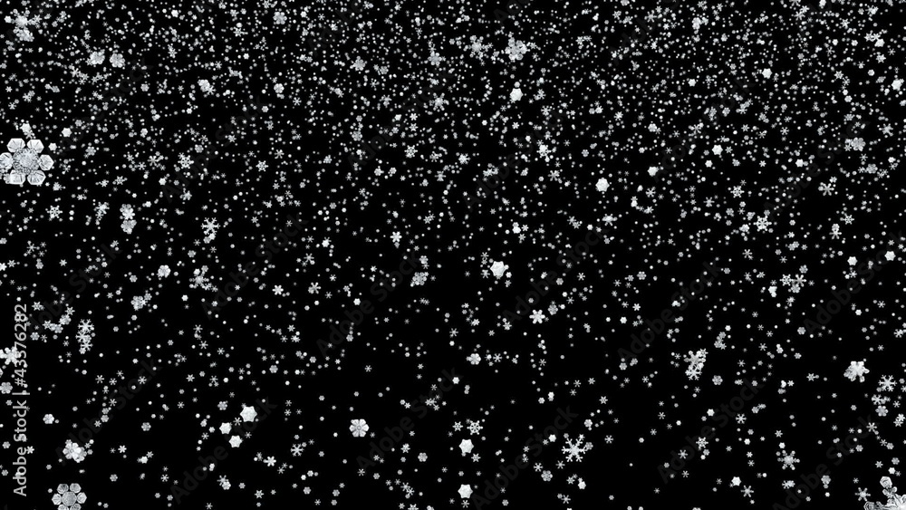 Stylized snowstorm using images of snowflake crystals. Stylized snowstorm using images of snowflake crystals.