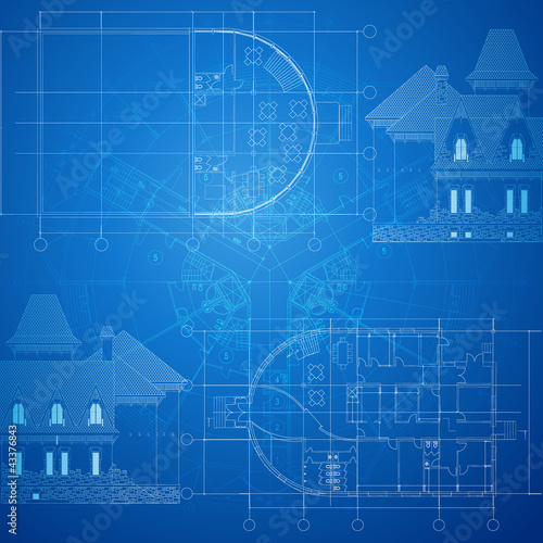 Urban Blueprint (vector). Architectural background