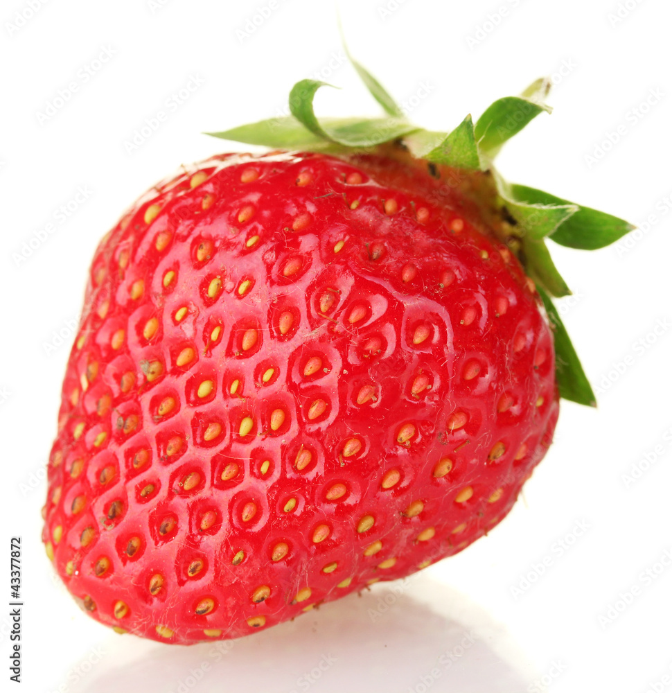 sweet ripe strawberry isolated on white. sweet ripe strawberry isolated on white.