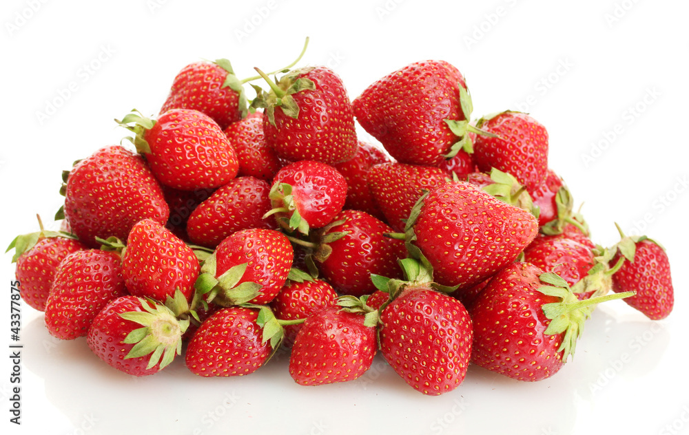 sweet ripe strawberries isolated on white sweet ripe strawberries isolated on white