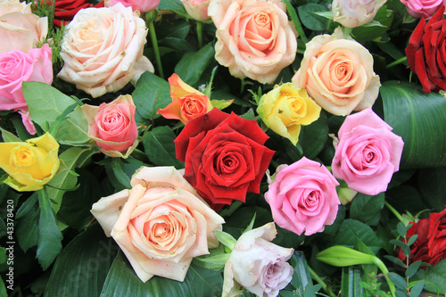 Multicolored rose bouquet
