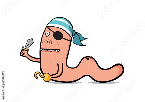 Pirate worm character